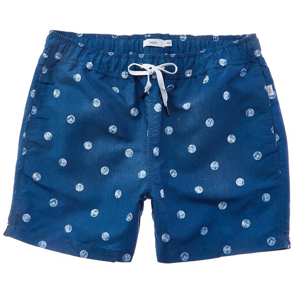 NWT Onia Men's Blue/ White Polka Dot Print Charles 5